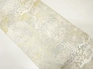 華紋に向かい鳥模様織り出し袋帯